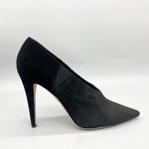 Tamara Mellon Womens 40‎ 10 Pump Shoes Black Suede Pointed Toe Stiletto Heels
